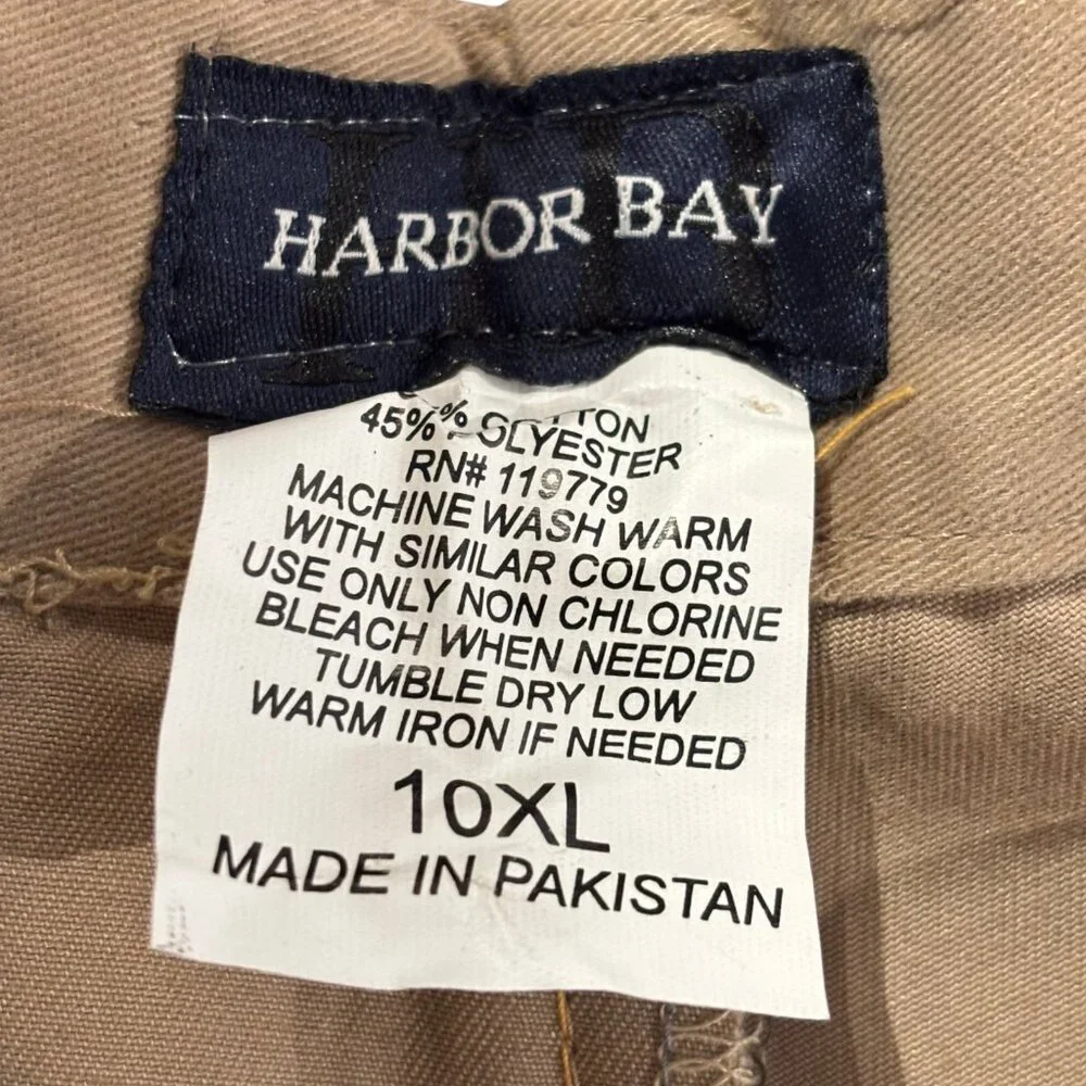 Harbor Bay men's khaki tan chino shorts stretch‎ waist sz 10XL waist 58 NWT